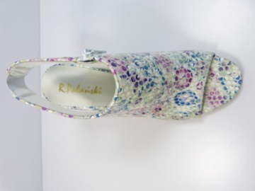 Синие женские босоножки на каблуке R.Polański 37