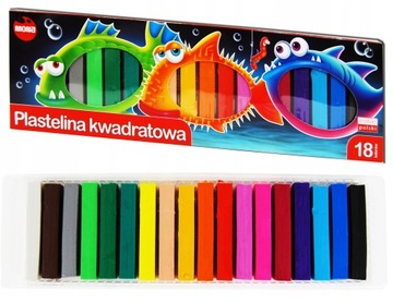 PLASTELINA kwadratowa MONA 18 kolorów St.Majewski