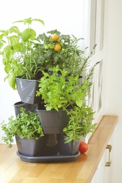 КАСКАДНЫЙ ГОРШОК ДЛЯ ТРАВ ЦВЕТОВ АНТРАЦИТ