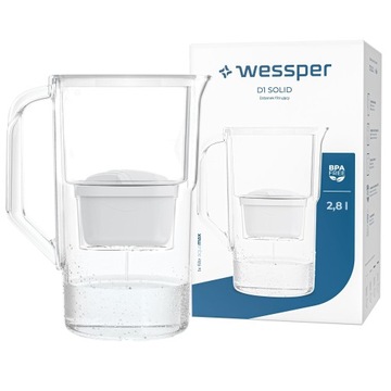 Dzbanek z filtrem Wessper D1 SOLID 2,8l biały + Filtr aquamax STANDARD 1x