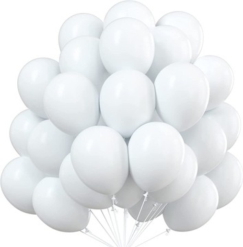BALONY BIAŁE PASTELOWE 100 SZTUK BALON BIAŁY