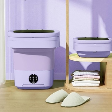 ПОРТАТИВНАЯ МИНИ-СКЛАДНАЯ СТИРАЛЬНАЯ МАШИНА ОБЪЕМОМ 11 Л СО СЛИВНОЙ КОРЗИНОЙ, ВОЗМОЖНОСТЬ ПУТЕШЕСТВИЯ