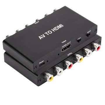 Konwerter Adapter Switch z analogowego 2x AV RCA CVBS do cyfrowego HDMI