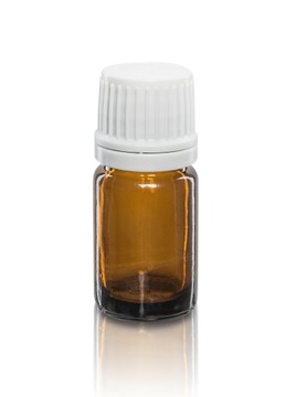 Butelka szklana brązowa 5ml z nakrętką białą x5