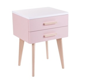 Szafka nocna Nadia na nóżkach LOFT 2 pudrowy różow