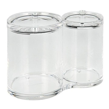 Органайзер-контейнер-подставка для косметики, ватные палочки, лепестки, палочки, двойной.