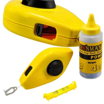 Трассирующий шнур Веревка для трассировки 15 м + спиртовой уровень + набор порошков