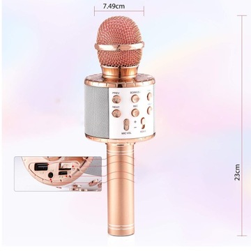 МИКРОФОН ДЛЯ ДЕТЕЙ КАРАОКЕ БЕСПРОВОДНАЯ ДИНАМИКА BLUETOOTH ДЛЯ ТЕЛЕФОНА