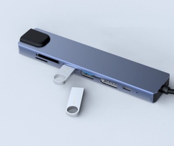 АДАПТЕР-ХАБ 8-в-1 USB-C DisplayPort 8K 4K Ethernet RJ45 Macbook Pro Air M2 M3