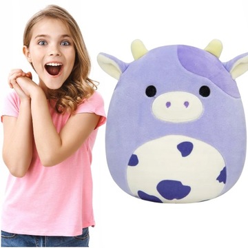 Squishmallows Maskotki Fioletowa Maskotka Bubba krowa Krówka seria 40cm