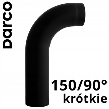 Kolano wysokie krótkie DARCO 90°| fi 150mm czarne