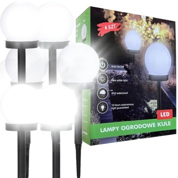 LAMPKI SOLARNE OGRODOWE KULE LAMPKA OGRODOWA KULA SOLARNA LAMPY WBIJANE X 6