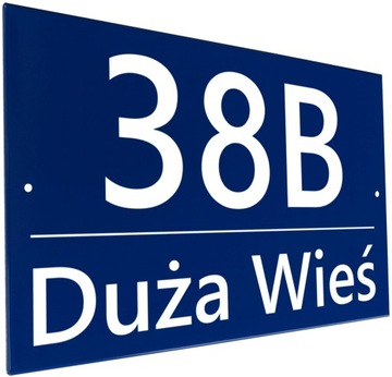 БОЛЬШАЯ СИНЯЯ АДРЕСНАЯ ТАБЛИЧКА - МЕТАЛЛ - УФ