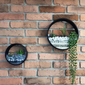 Металлический настенный цветочный горшок круг M BLACK