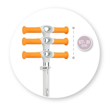 OUTLET MoMi VIVIO - HULAJNOGA TRÓJKOŁOWA - SKŁADANA - LED - pomarańczowa