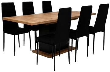 PROMO Elegancki zestaw stół z wyspą i 6 krzeseł
