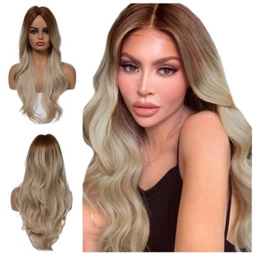 Peruka BLOND OMBRE fale JAK NATURALNE BRĄZ długa