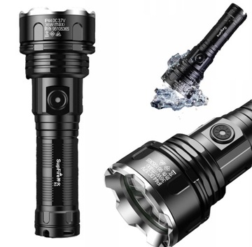 MOCNA LATARKA TAKTYCZNA LED XHP90 ZOOM SURVIVALOWA AKUMULATOROWA USB WOJSKO