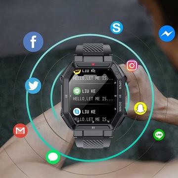 SMARTWATCH MĘSKI WOJSKOWY INTELIGENTNY ZEGAREK MIERNIK FITNESS TRACKER