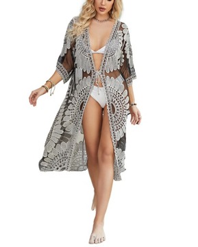 NARZUTKA PLAŻOWA DAMSKA DŁUGA Z HAFTEM PAREO