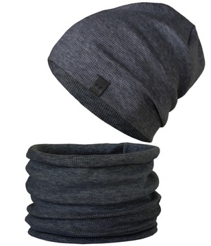 Komplet CZAPKA + TUBA komin beanie PRĄŻEK r. 52-54