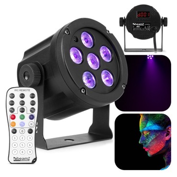 Reflektor Ultrafiolet SlimPar30 6x 2W IRC