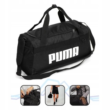 PUMA Torba sportowa Uniseks S - Duża pojemność - Sportowa z zamkiem, Czarna