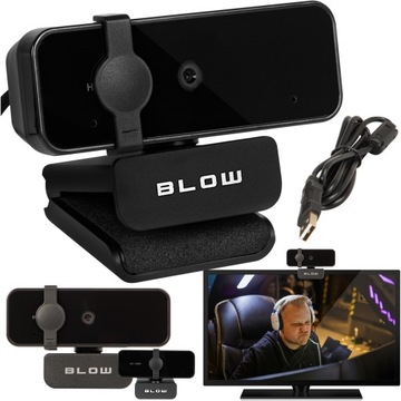 KAMERA INTERNETOWA KAMERKA DO KOMPUTERA Z MIKROFONEM ZAŚLEPKA FULL HD 1080p