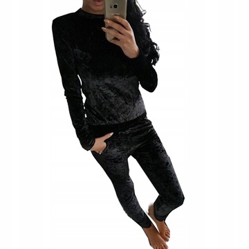 DRES WELUROWY KOMPLET ZESTAW SPODNIE BLUZA