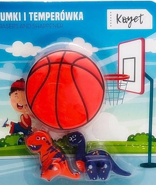 GUMKI I TEMPERÓWKA zestaw Kayet PIŁKA + DINOZAURY