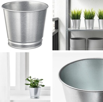 IKEA BINTJE - osłonka doniczki galwanizowana 9 cm