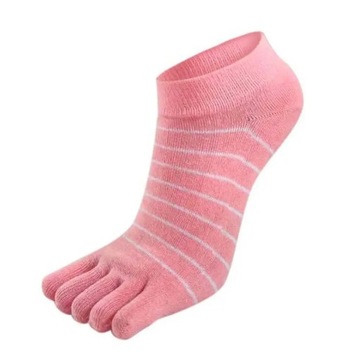 Cotton Five Finger Socks for Women Striped Br