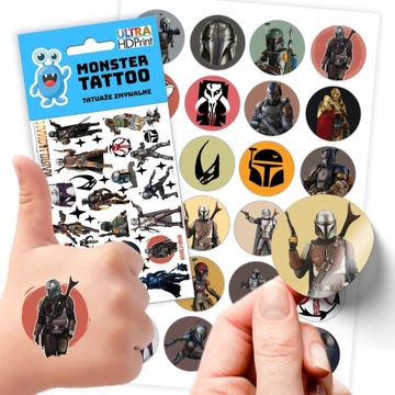 ZESTAW NAKLEJKI + TATUAŻE DLA DZIECI DZIECIĘCE THE MANDALORIAN JAKOŚĆ