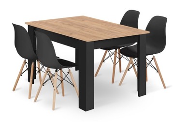 Stół + 4 Krzesła Nowoczesny Skandynawski Styl