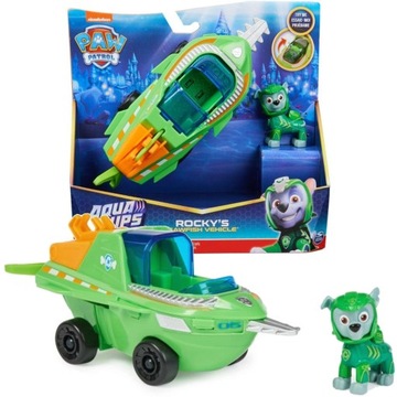 PSI PATROL AQUA PUPS ZESTAW POJAZD Z FIGURKĄ ROCKY