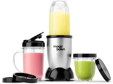 Блендер Magic Bullet, маленький, серебристый, набор из 11 предметов