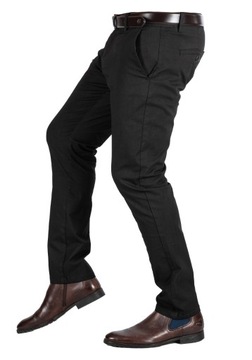 Spodnie czarne CHINOSY materiałowe ODYN r.32