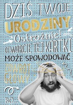 Kartka urodzinowa dla mężczyzny z lusterkiem DK958