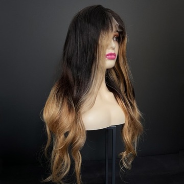 Натуральный европейский парик из натуральных волос, длинный омбре, натуральный FLF 65 см