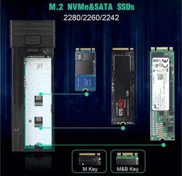 Корпус для твердотельного накопителя NVME SATA M.2 HUB USB-C 3.1 M2