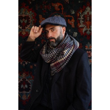 Элегантная мужская шерстяная плоская кепка с узором «в ёлочку» Birmingham cz23406-1