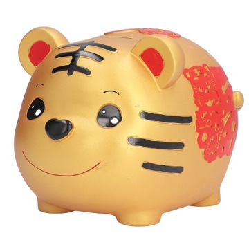Moneta Bank Cute Cartoon Tygrys Kształt Ręcznie