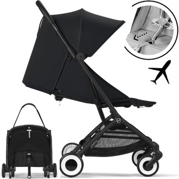 CYBEX ORFEO lekki 6,3 kg wózek spacerowy do samolotu Lie-Flat Magic Black