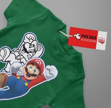 НАБОР 3В1 ДЕТСКАЯ ФУТБОЛКА ТАТУ НАКЛЕЙКИ SUPER MARIO BROS 152 КАЧЕСТВО