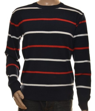 Sweter sweterek męski klasyczny czarny w paski 3XL