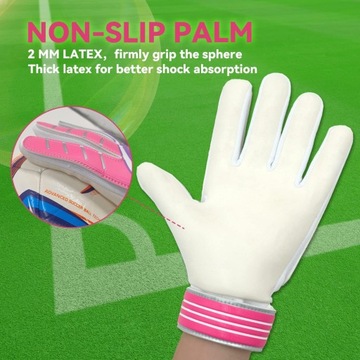 Перчатки вратарские, размер 6, розовые.