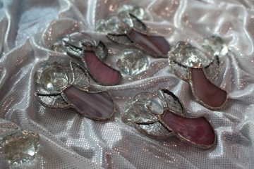 Ангелочки из витражей Тиффани НАБОР из 5 шт. Розовый