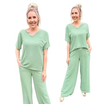 Komplet damski elegancki spodnie bluzka Duże rozmiary Polski producent 2XL