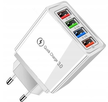БЫСТРАЯ ЗАРЯДКА 3.0 БЫСТРОЕ СЕТЕВОЕ ЗАРЯДНОЕ УСТРОЙСТВО 4x USB