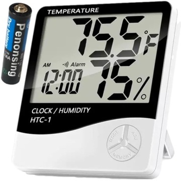 ПОГОДНАЯ СТАНЦИЯ С ЖК-дисплеем, БЕСПРОВОДНОЙ ТЕРМОМЕТР, ГИГРОМЕТР, ЧАСЫ + БАТАРЕЯ